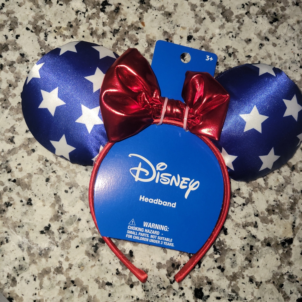 Disney Blue Star Ears with Red Bow Headband